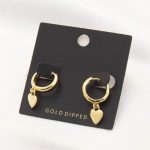 Dainty Heart Charm Huggie Earring