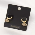 Dainty Evil Eye Charm Huggie Earring