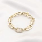 Oval Link Rhinestone Bracelet