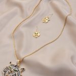 Tiger Rhinestone Pendant Necklace