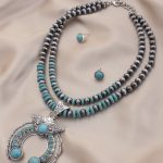 Horse Shoe Pendant Beaded Layered Necklace