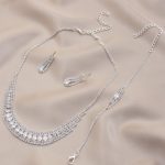 Bridal Rhinestone Bracelet Necklace Set