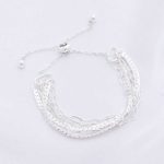 Flat Snake Chain Oval Link Slide Metal Bracelet
