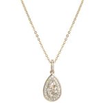 Cubic Zirconia Baguette Teardrop Necklace