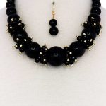 Multi Bead And Pearl Necklace Chocker And Earring Set