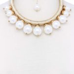 Pearl Metallic Thread Necklace And Earring Set