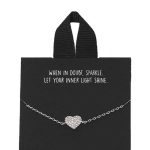 Old Rhodium Dipped Heart Pendant Bracelet