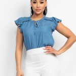 Lyocell Frill Sleeve Top