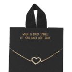 Gold Rhodium Dipped Heart Pendant Bracelet