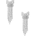 Rhinestone Butterfly Tassel Earring