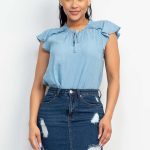 Lyocell Frill Sleeve Top