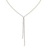 Rhinestone Simple Lariat Layer Necklace