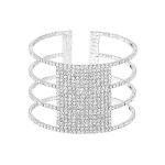 Rhinestone 4row Center 14 Line Cuff Bracelet