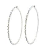 Classic Rhinestone Metal Hoop Earring