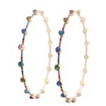 Rhinestone Edge Hoop Earring