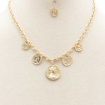 Coin Charm Oval Link Necklace