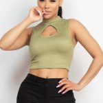 Mock Keyhole-Front Crop Top