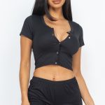 Cropped Tank Top And Shorts Set