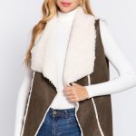 Shawl Faux Suede Fur Bonded Vest