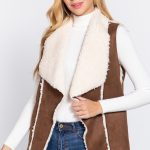 Shawl Faux Suede Fur Bonded Vest