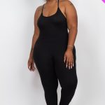 Plus Size Solid Bodycon Cami Jumpsuit- Id.Cc56584c