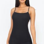 Ribbed Sleeveless Back Cutout Bodycon Active Romper