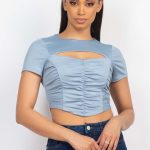 Front Cutout Ruching Top