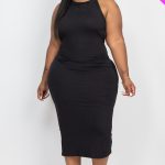 Plus Open Back Criscross Maxi Fashion Dress