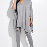 Solid Heavy Rayon Spandex Cape Top And And Leggings 2 Piece Set