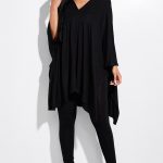 Solid Heavy Rayon Spandex Cape Top And And Leggings 2 Piece Set