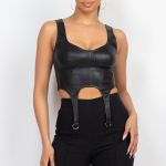 D-Ring Sweetheart Bustier Leather Top