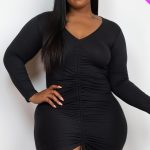 Plus Size Drawstring Ruched Front