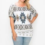 Geometric-Tribal Sublimation Print Top