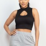 Mock Keyhole-Front Crop Top