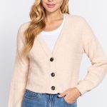 Long Slv V-Neck Sweater Cardigan