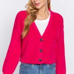 Long Slv V-Neck Sweater Cardigan