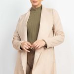 Open Front Suede Blazer